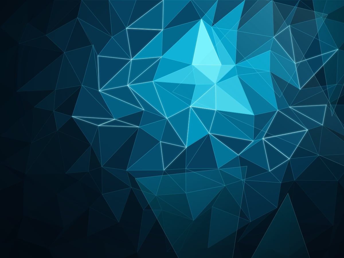 Generated abstract art of cyan glass shards